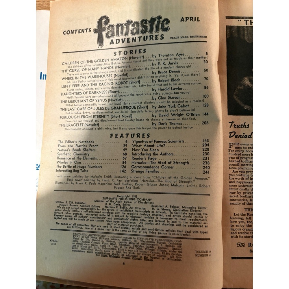 Fantastic Adventures 4/1943-Children of‎ the Golden Amazon--Frank R. Paul-G - Picture 6 of 8